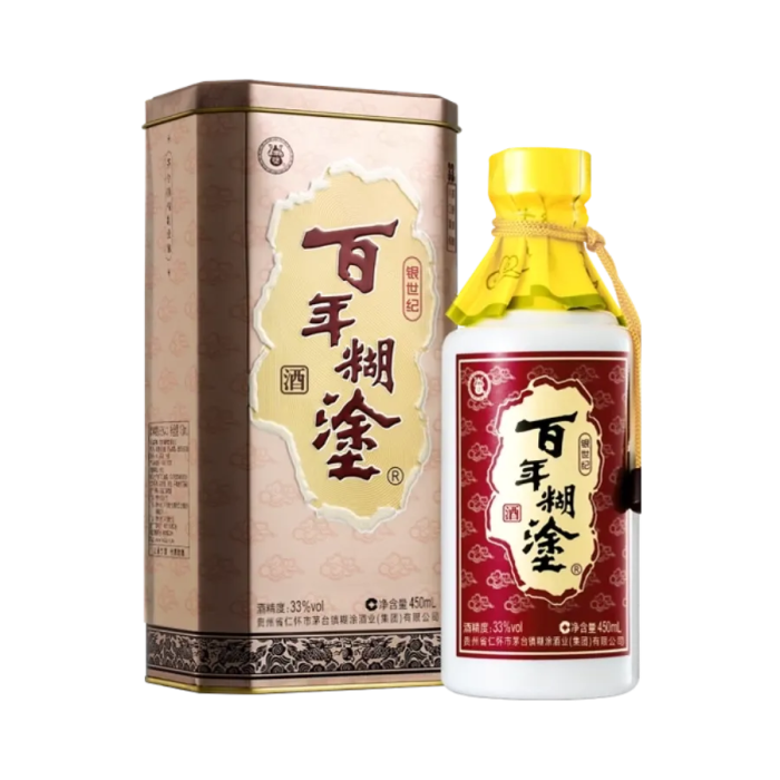 Rượu Bách Niên Hồ Đồ Hộp Thiếc 450ml 33%/ Bainian Hutu/ 百年糊涂
